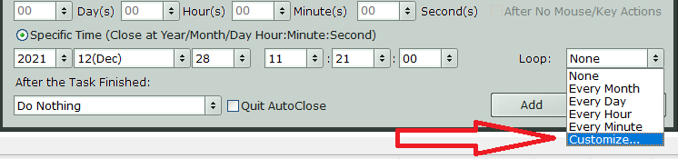 Customize the loop time